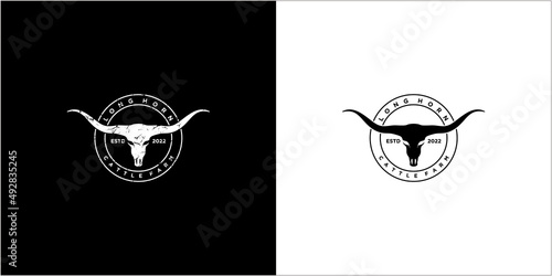 Long horn logo template vector illustration