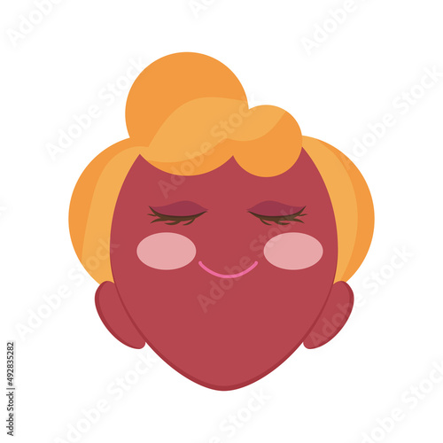 Isolated avatar of a happy afro american girl Vector