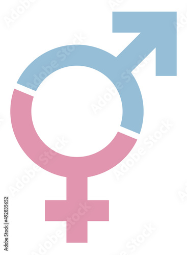 Symbole Weiblich & Männlich Kombination Rosa Hellblau