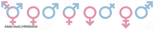 Symbole Geschlechter Rosa Hellblau