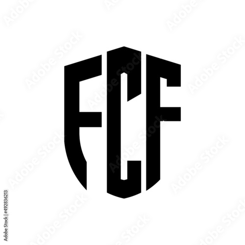 FCF letter logo design. FCF modern letter logo with black background. FCF creative  letter logo. simple and modern letter logo. vector logo modern alphabet font overlap style. Initial letters FCF  photo