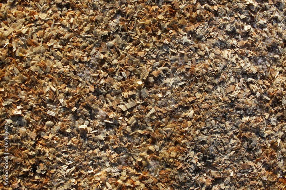 Sawdust in the landfill of a furniture factory Sawdust in the landfill of a furniture factory