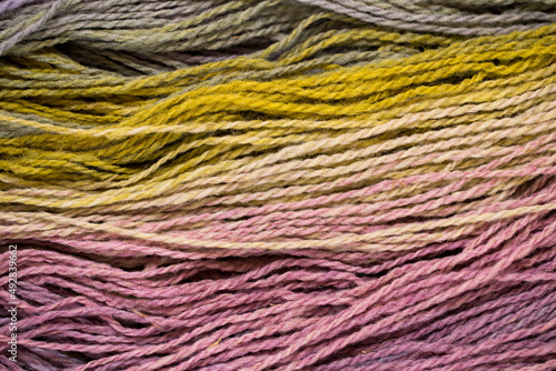 Photography Colored yarn, thick threads for knitting warm clothes
