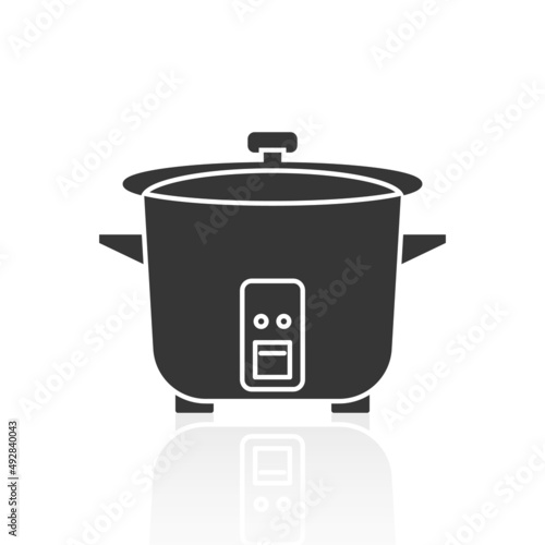 Solid icons for Rice cooker and shadow ,vector illustrations