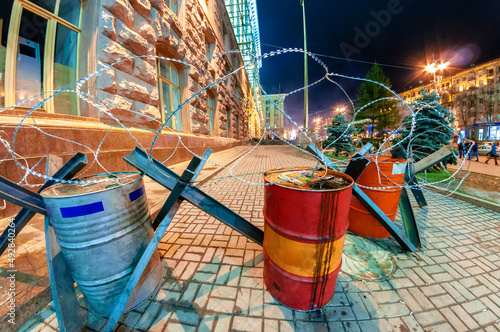 Barricades on the streets in Kyiv. photo