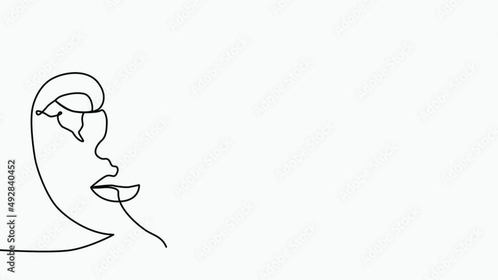 Women face with butterfly one line drawing. Abstract minimal portrait continuous line. Women face with butterfly one line drawing. Abstract minimal portrait continuous line.