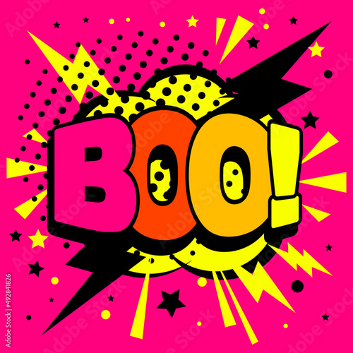 Boo Comic Rainbow Text
