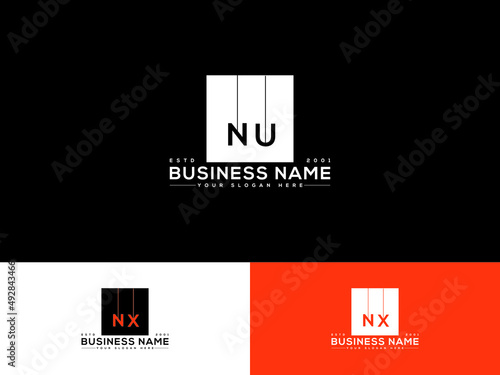 Letter NU Logo Icon, Creative Nu un Logo Letter Vector Image And Colorful Background
