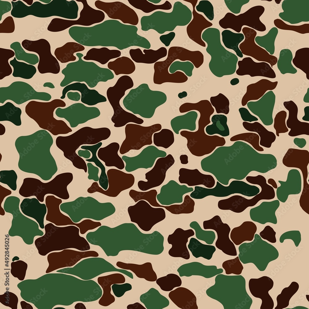 Fototapeta premium Vector camouflage trendy seamless background, vector illustration, army pattern.