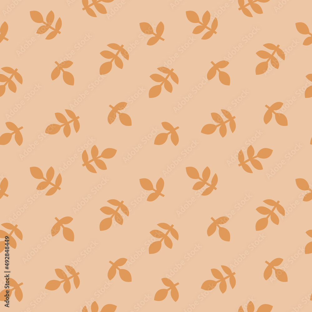 Beige leaves seamless pattern print background Beige leaves seamless pattern print background