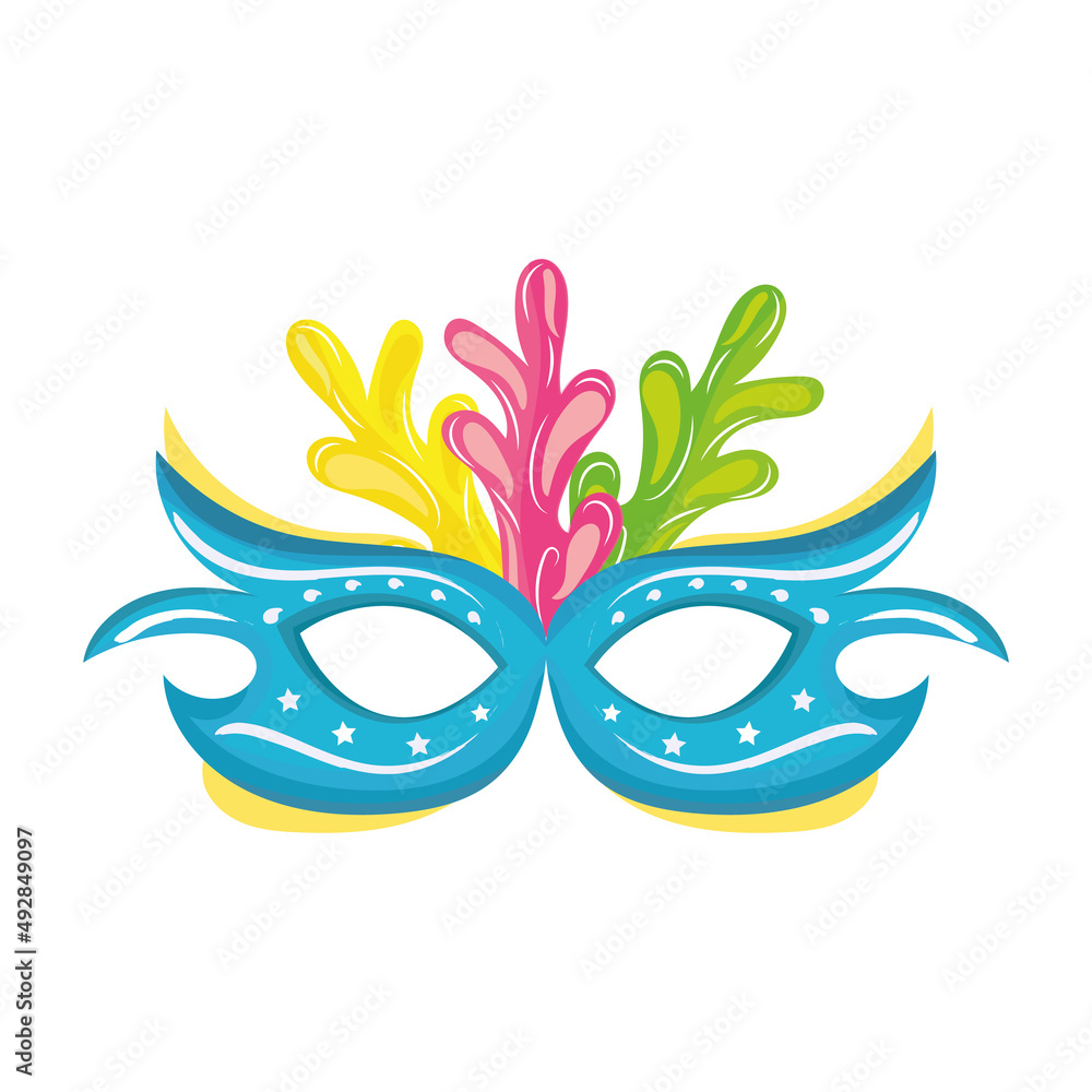Isolated venetian facial mask with feathers Vector Isolated venetian facial mask with feathers Vector