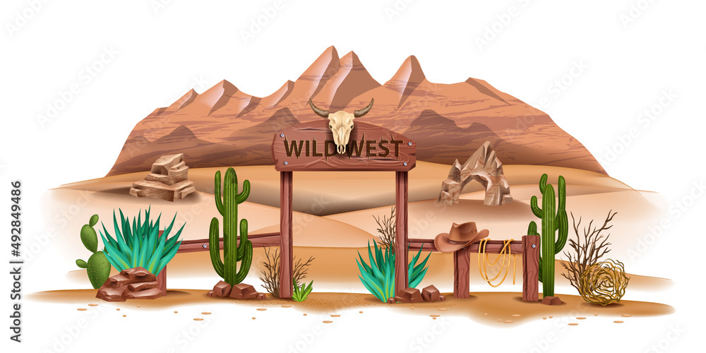 Wild West Vector Background Western Desert Landscape Canyon Mountain wild-west-vector-background-western-desert-landscape-canyon-mountain