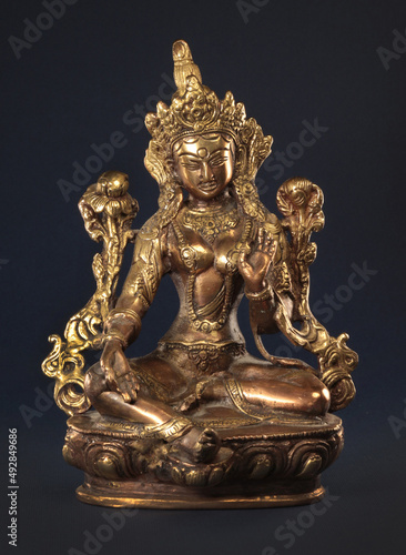 Bronze statuette in the form of the Indian deity Tara  meaning the Divine Mother