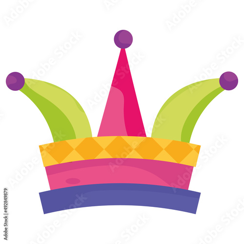 Isolated colored jester harlequin hat Vector