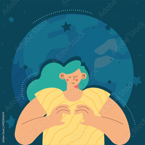 woman at night scene