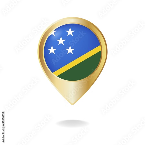 Free Download Solomon island flag on golden pointer map, Vector illustration eps.10 - GFXLoad