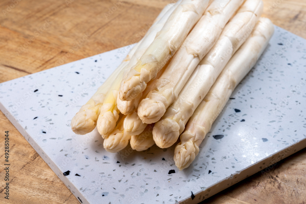 Bunch of fresh Dutch raw white asparagus vegetables Bunch of fresh Dutch raw white asparagus vegetables
