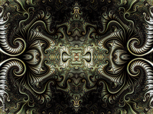 Bright seamless background. Fractal beautiful picture. Computer image generation. Spirals. © Дмитрий Орлов