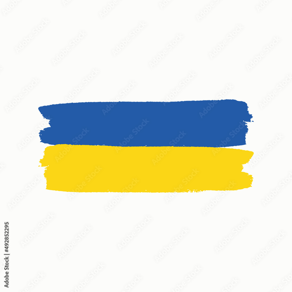 Obraz premium Classic brush flag illustration for Happy independence day of Ukraine background.