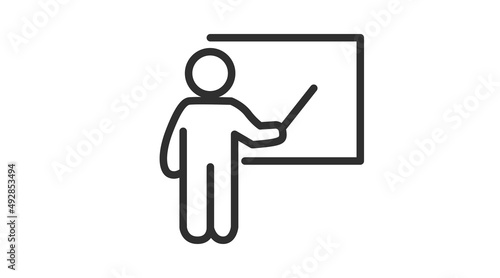 Teacher Icon. Vector isolated editable linear illustration of a teacher.