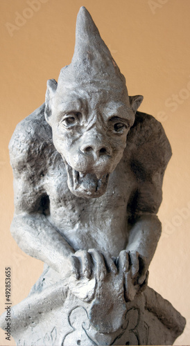 A stone replica of a gothic creature