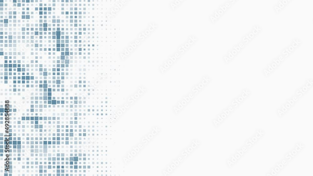 Abstract blue squares technology pattern seamless background animation. Loop motion graphics geometric shape elements for presentation design. Suit for corporate, business, seminar, talks, institution