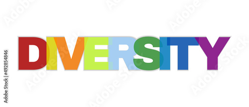 Diversity word colorful banner background. Vector EPS10.