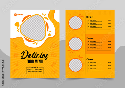 Editable Creative restaurant flyer design with delicious food menu