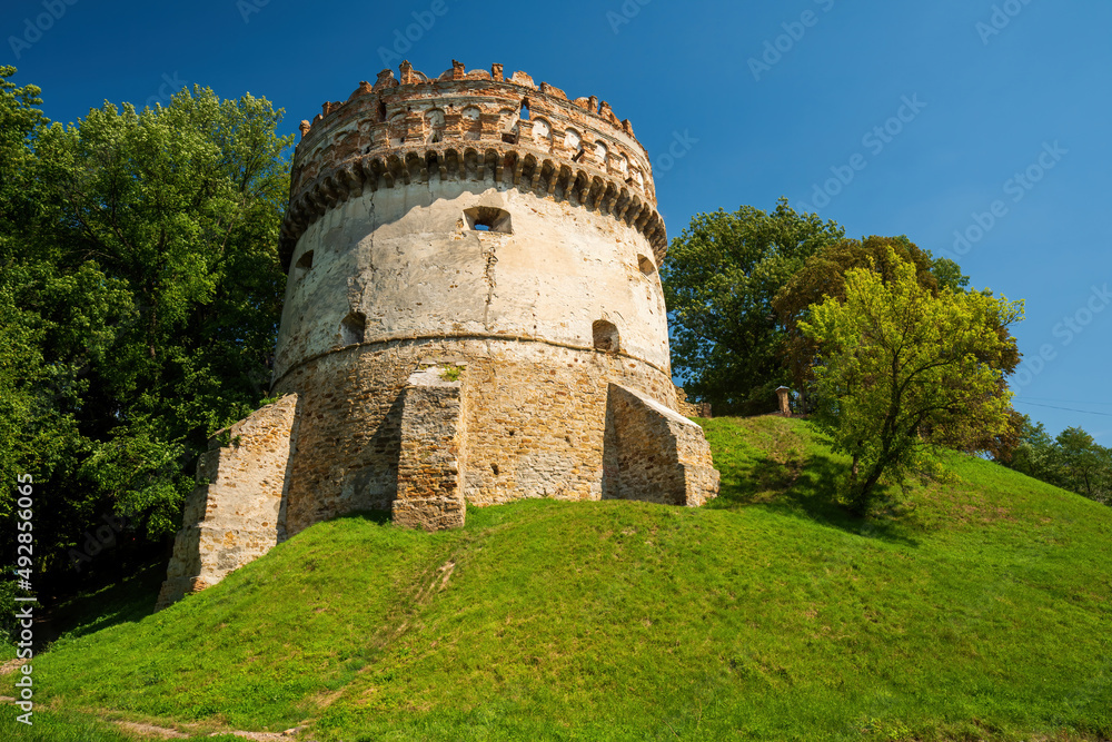Scenic view of New Round Tower of Ostroh Castle, Ostroh, Rivne region, Ukraine