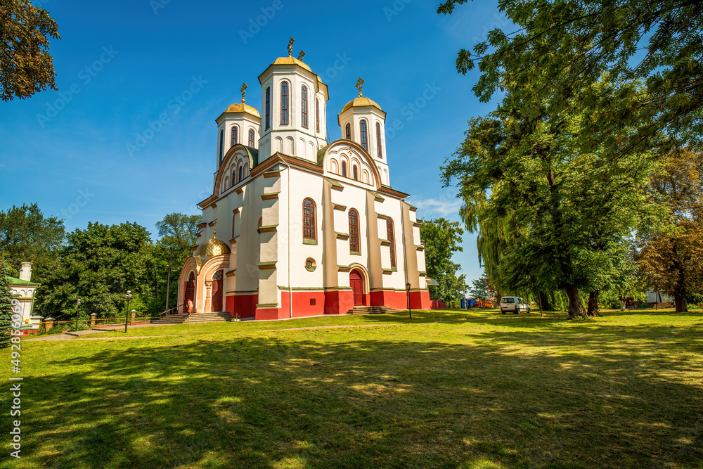 Scenic view of Epiphany Cathedral of Ostroh Castle, Ostroh, Rivne region, Ukraine