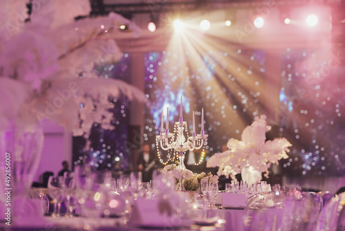 Photo Wedding banquet decoration in delicate color