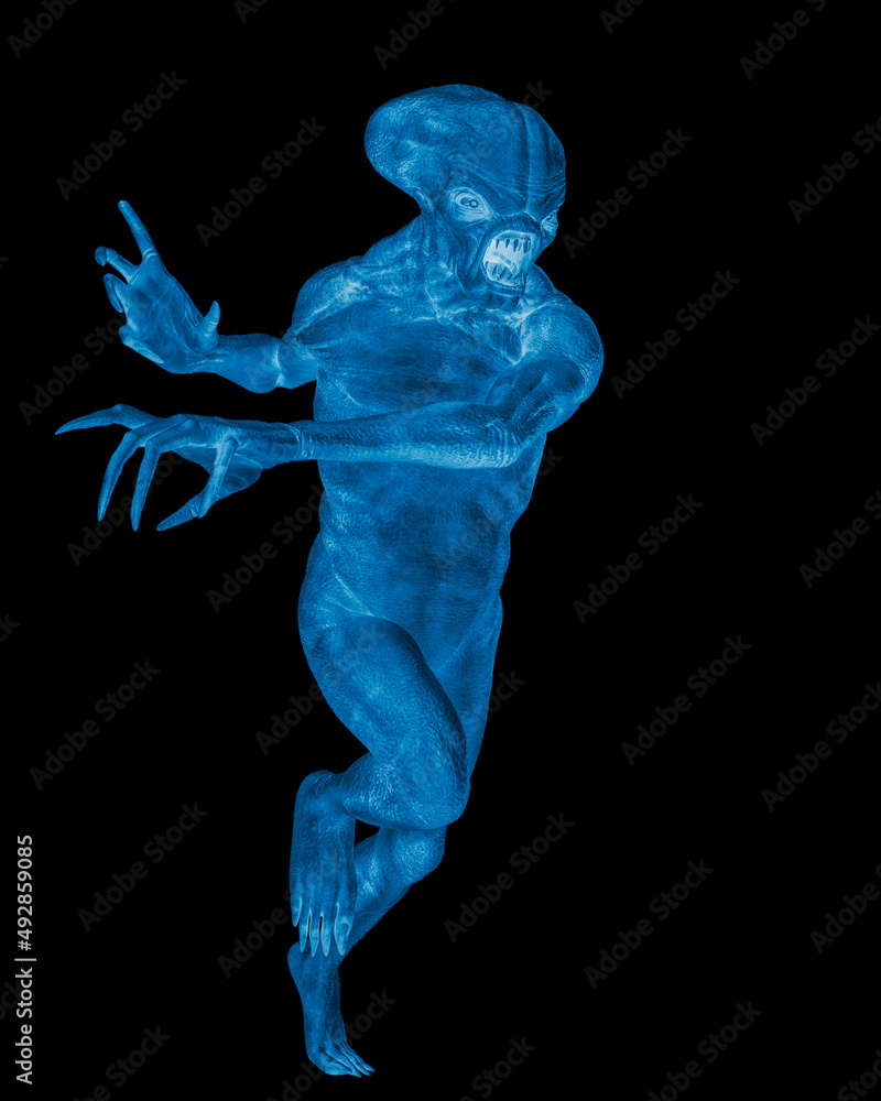 Obraz premium hammerhead alien exploring arround