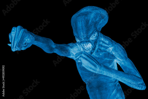 Vászonkép hammerhead alien exploring arround