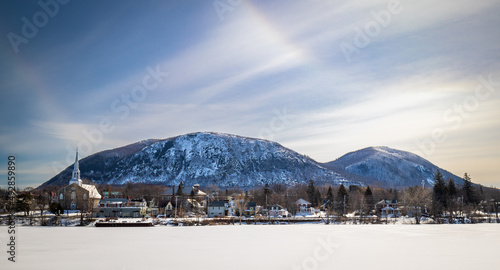the village of Mont st-Hilaire in Montérégie, Quebec, on a mild winter morning photo