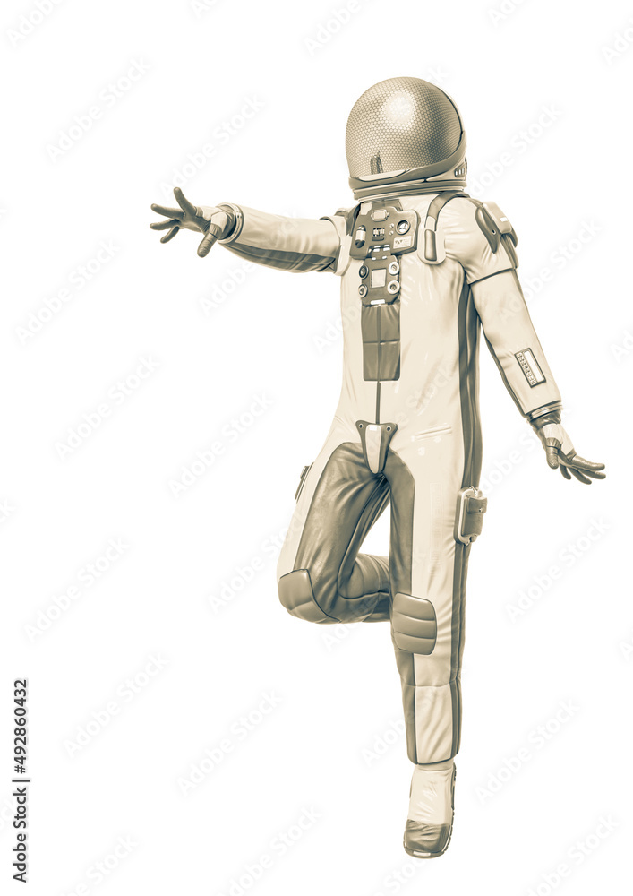 astronaut explorer is giving orders in white background astronaut explorer is giving orders in white background