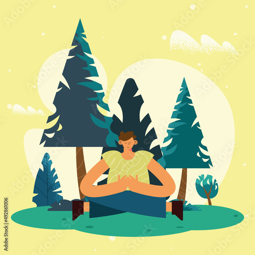 female ecologist in forest