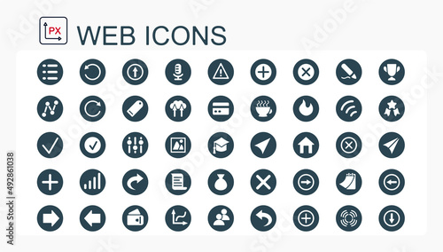 A set of flat vector web icons. Editable, isolated.