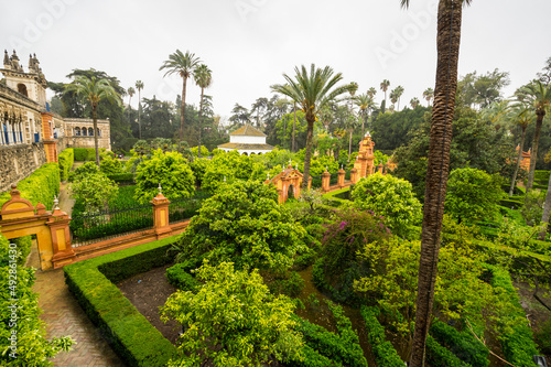 View of the garden in the Alcazar palace