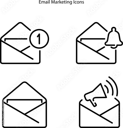 email marketing icons isolated on white background. email marketing icon trendy and modern email marketing symbol for logo, web, app, UI. email marketing icon simple sign.