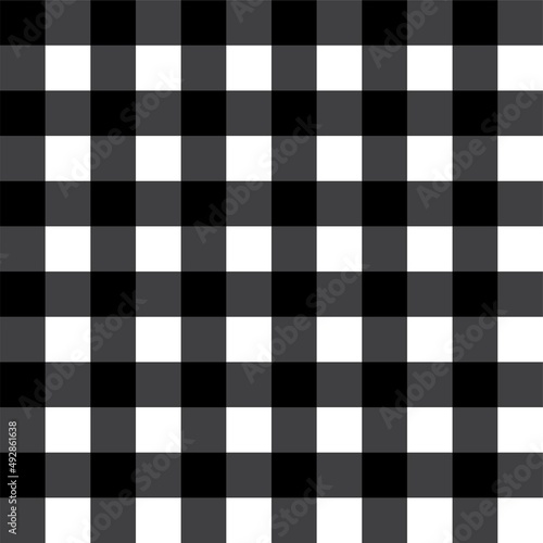 Black and white plaid seamless pattern background. Vector illustration.