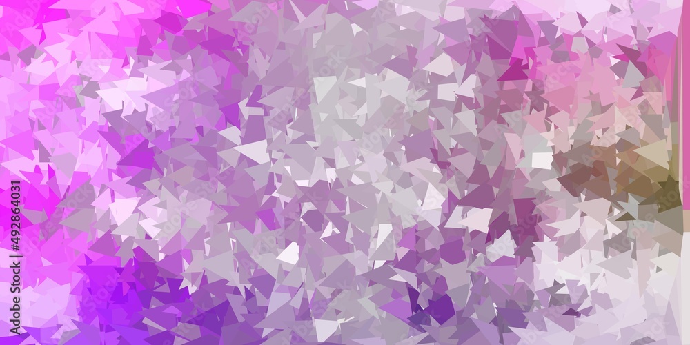 Light pink, green vector abstract triangle texture.