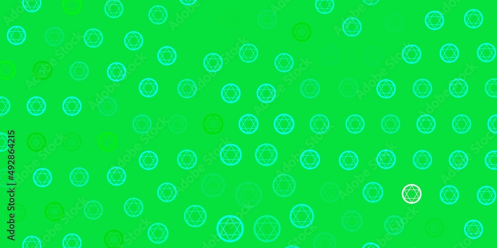 Light Green vector texture with religion symbols.