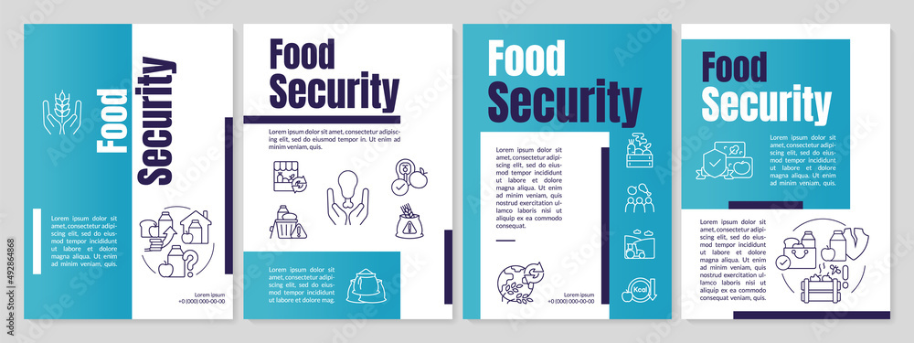 Food Insecurity Flyers Food security blue brochure template. Accessible and affordable food ...