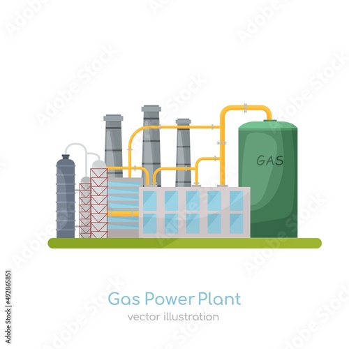 Gas power station icon. Editable vector illustration