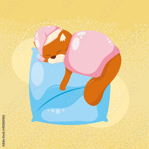 bear sleeping in pillow