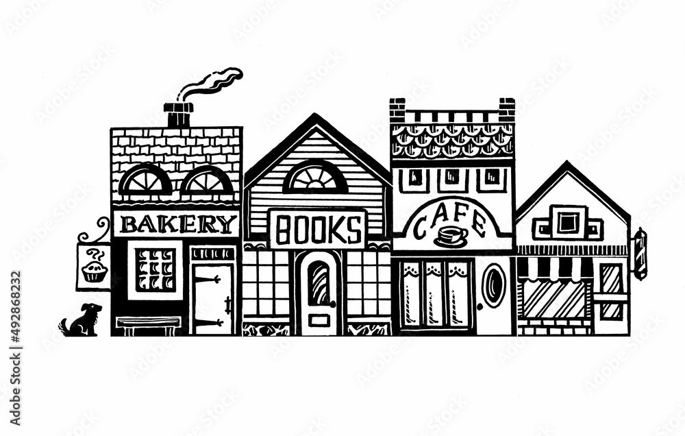 illustration of stores