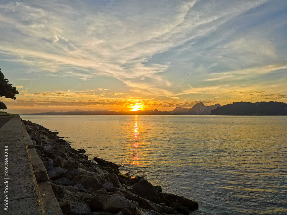 sunset over the sea