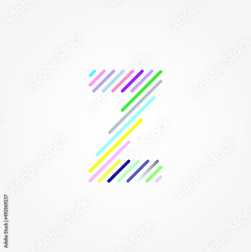 Letter Z Colorful logotype design with Line Shape. Abstract letter Z technology logo vector template.