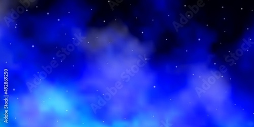 Light BLUE vector layout with bright stars. © Guskova