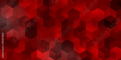 Light Red vector pattern with colorful hexagons.